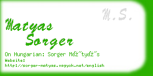 matyas sorger business card